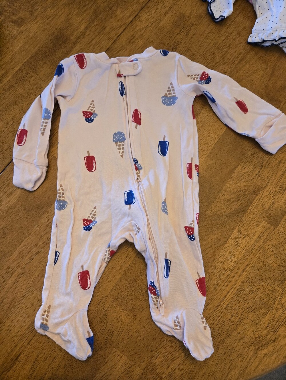 Carter's Light Pink One-Piece Pajamas with Red and Blue Popsicle & Ice Cream